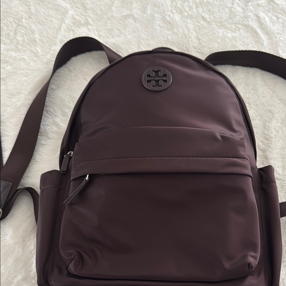 Tory Burch Ella Brown Backpack - Picture 1 of 4